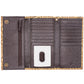 𝅺Trifold Leather Wallet with Chain Long Brown Cobra RFID Safe