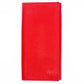 Red Checkbook Size Leather Trifold Wallet RFID