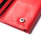 Red leather checkbook trifold wallet for Men
