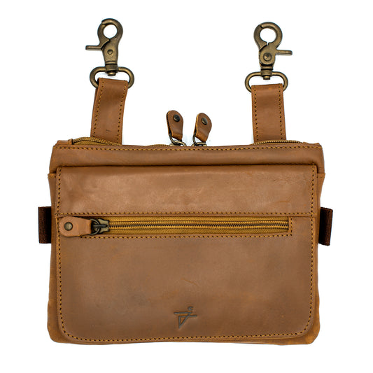 Genuine Leather Clip-On Pouch Crossbody Bag for Men Women