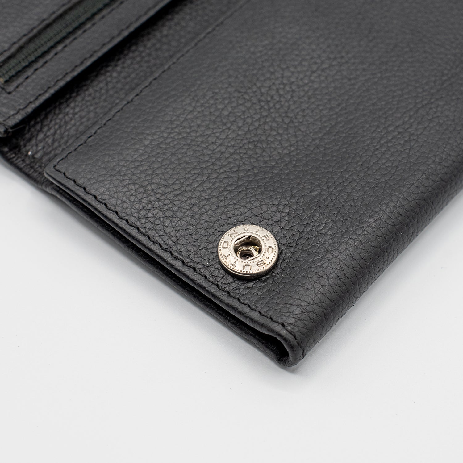Men's RFID Blocking Tri-fold Long Style Eyelet Hole Wallet with Snap C