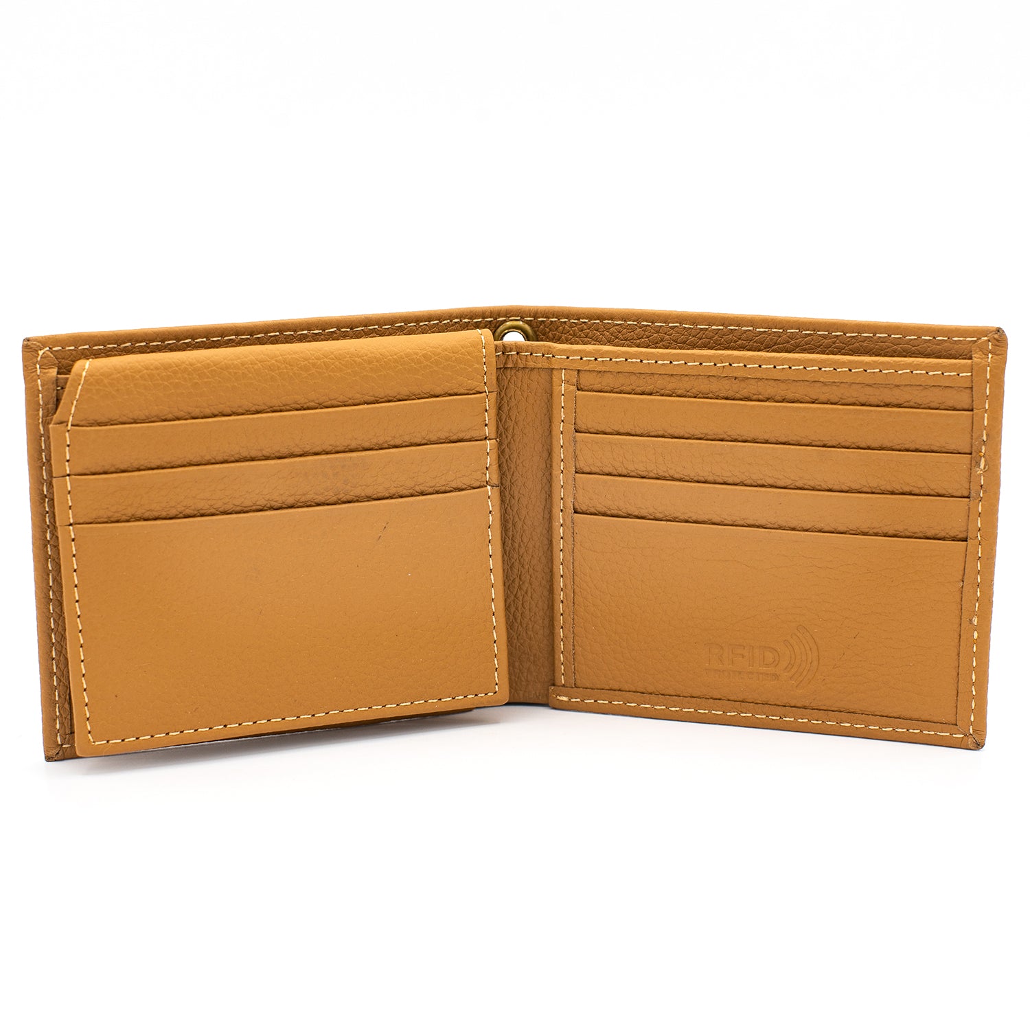 BIAB-LW009-Brown HiLEDER RFID Pure Leather Bifold Men Wallet, 3 Card slots,  1 Coin Pocket