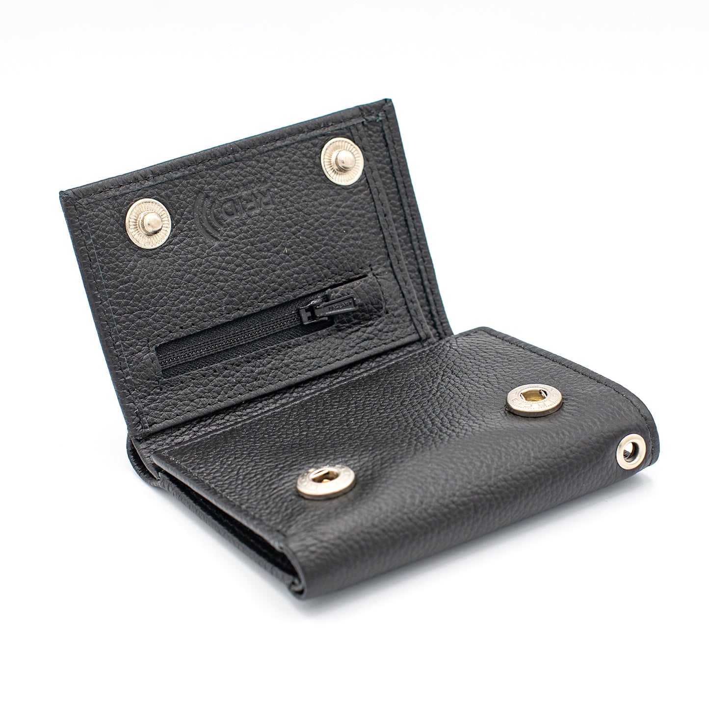 Snap Button Trifold Wallet for Biker