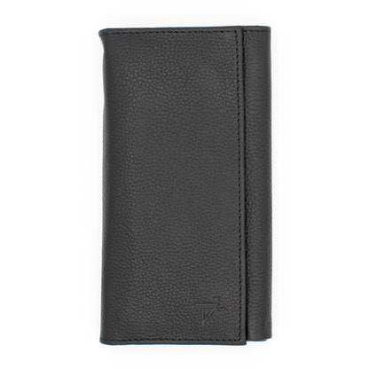 Men's RFID Blocking Tri-fold Long Style Eyelet Hole Wallet with Snap Closer