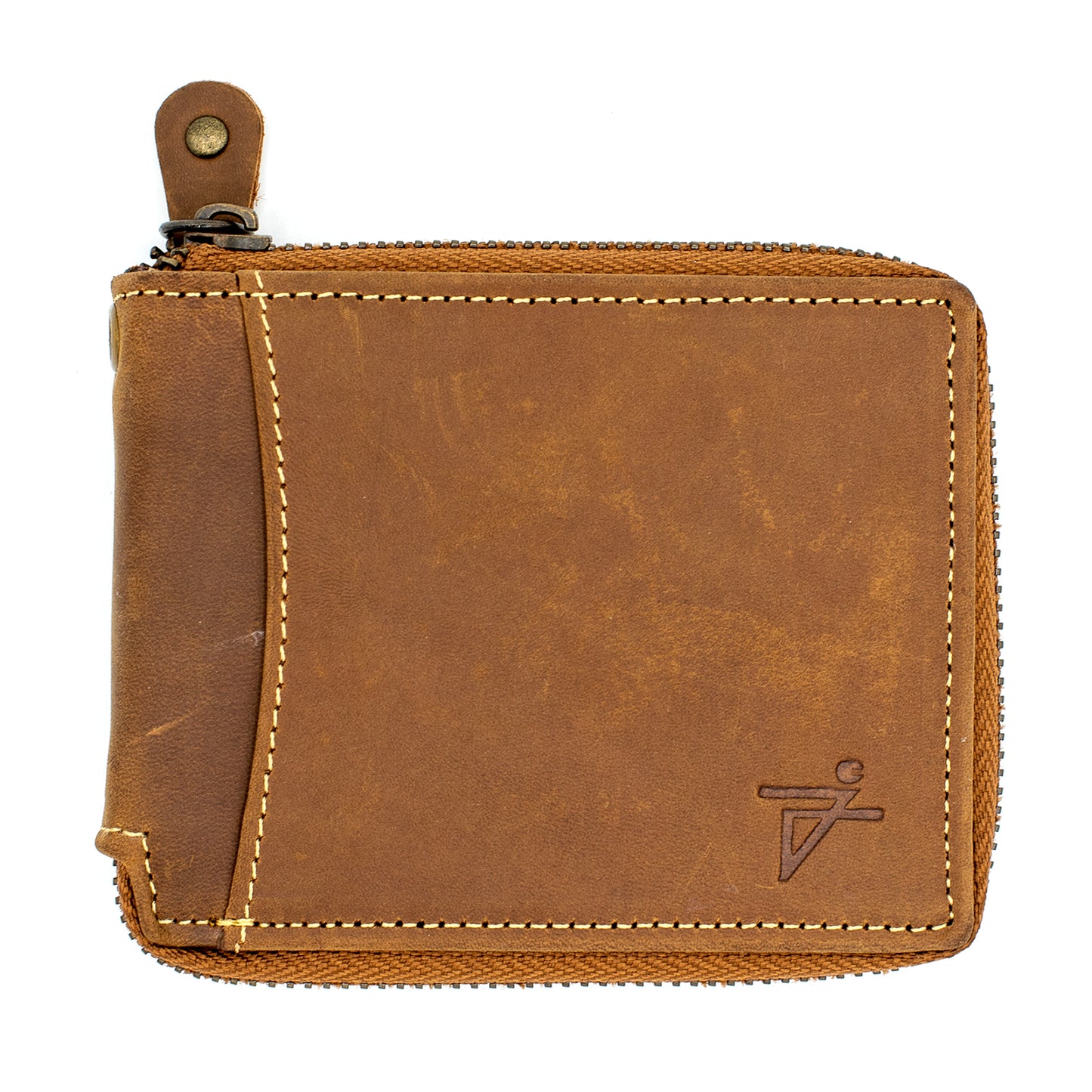 Zip Around Bi-fold Leather Wallet for Men RFID safe