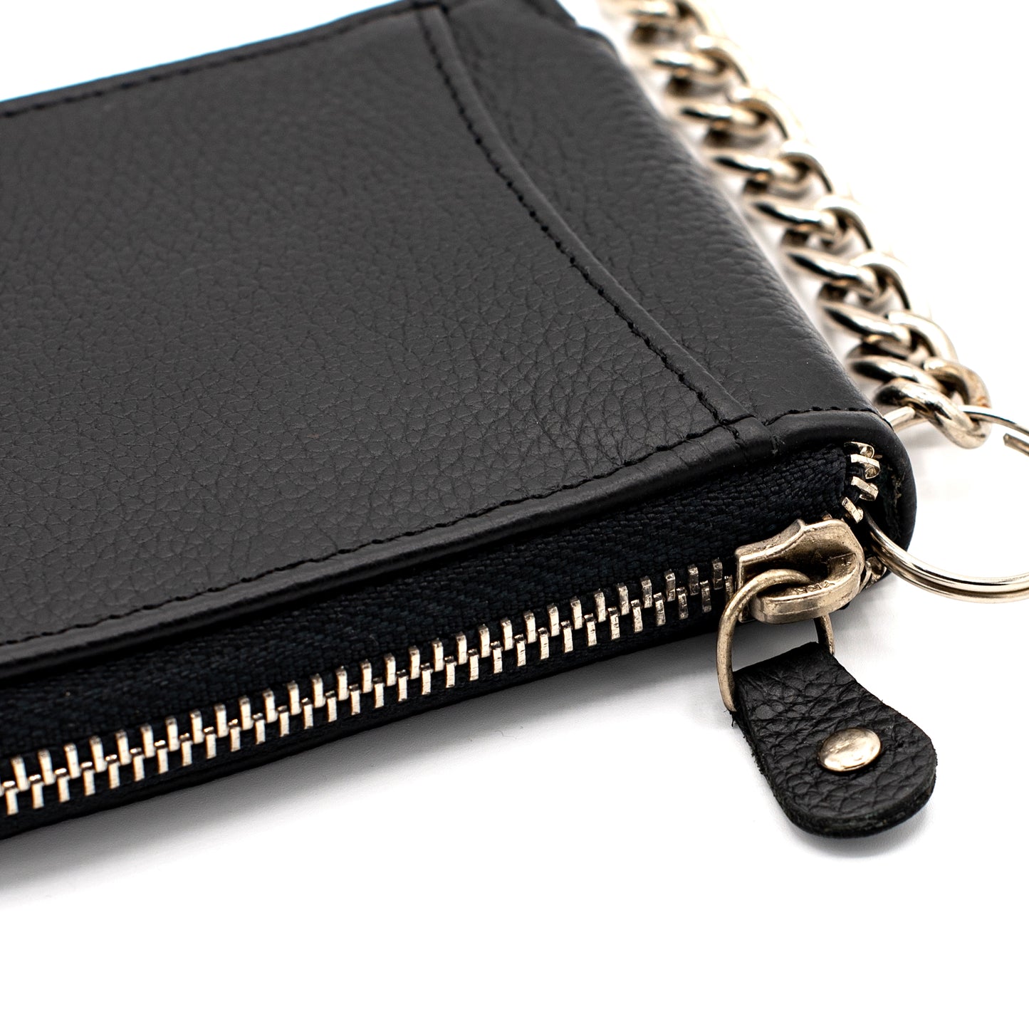 Zip Around chain Wallet for Men RFID Leather  Bifold