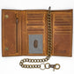 Long Tri-fold Chain Wallet with Snap RFID Safe