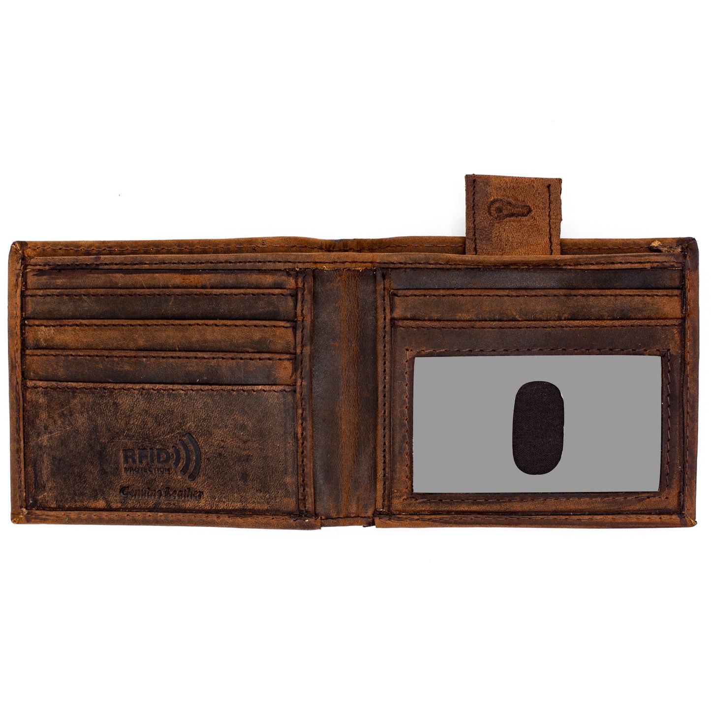 RFID Safe Genuine Leather Bifold Wallet Men Model : J520 HO