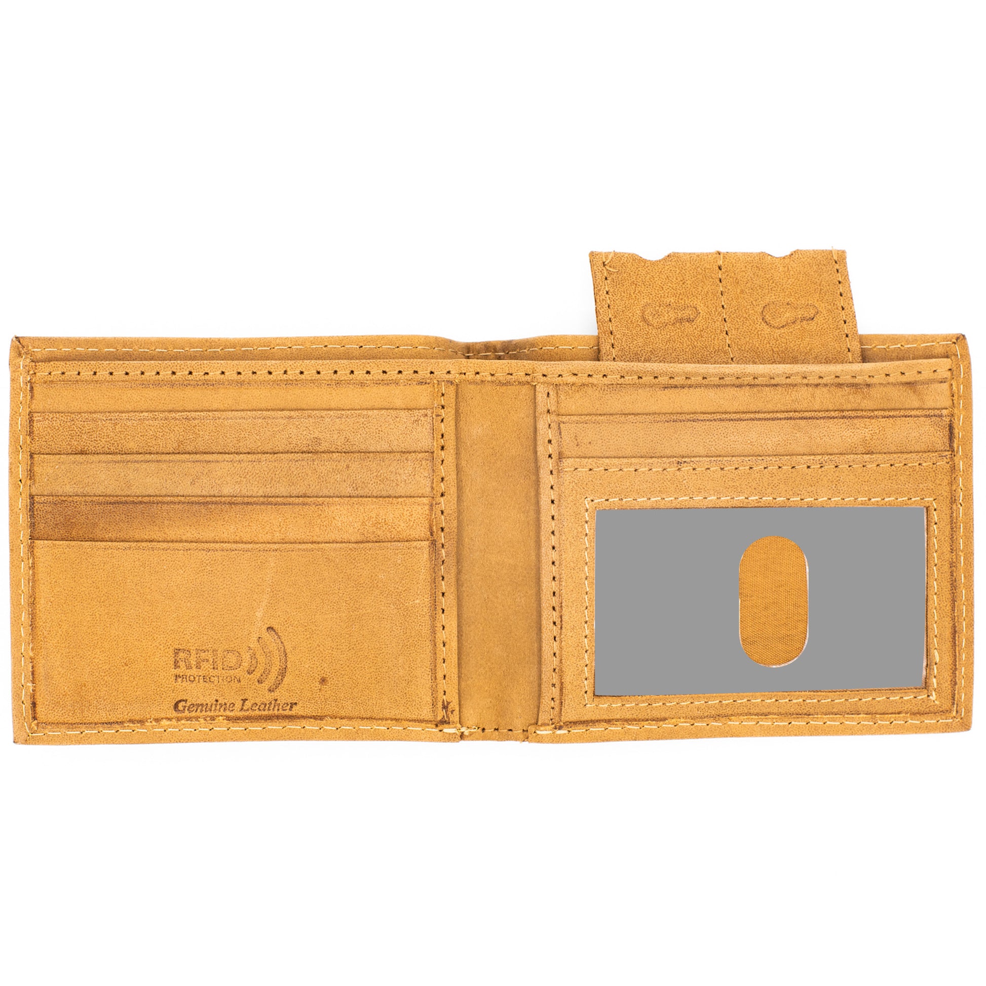 Timberland Men's Genuine Leather RFID Blocking Trifold Wallet Brown