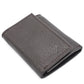 Men's Leather Trifold Wallet Black Velcro Closed RFID Blocking