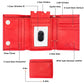 RFID Safe Red Leather Trifold Wallet