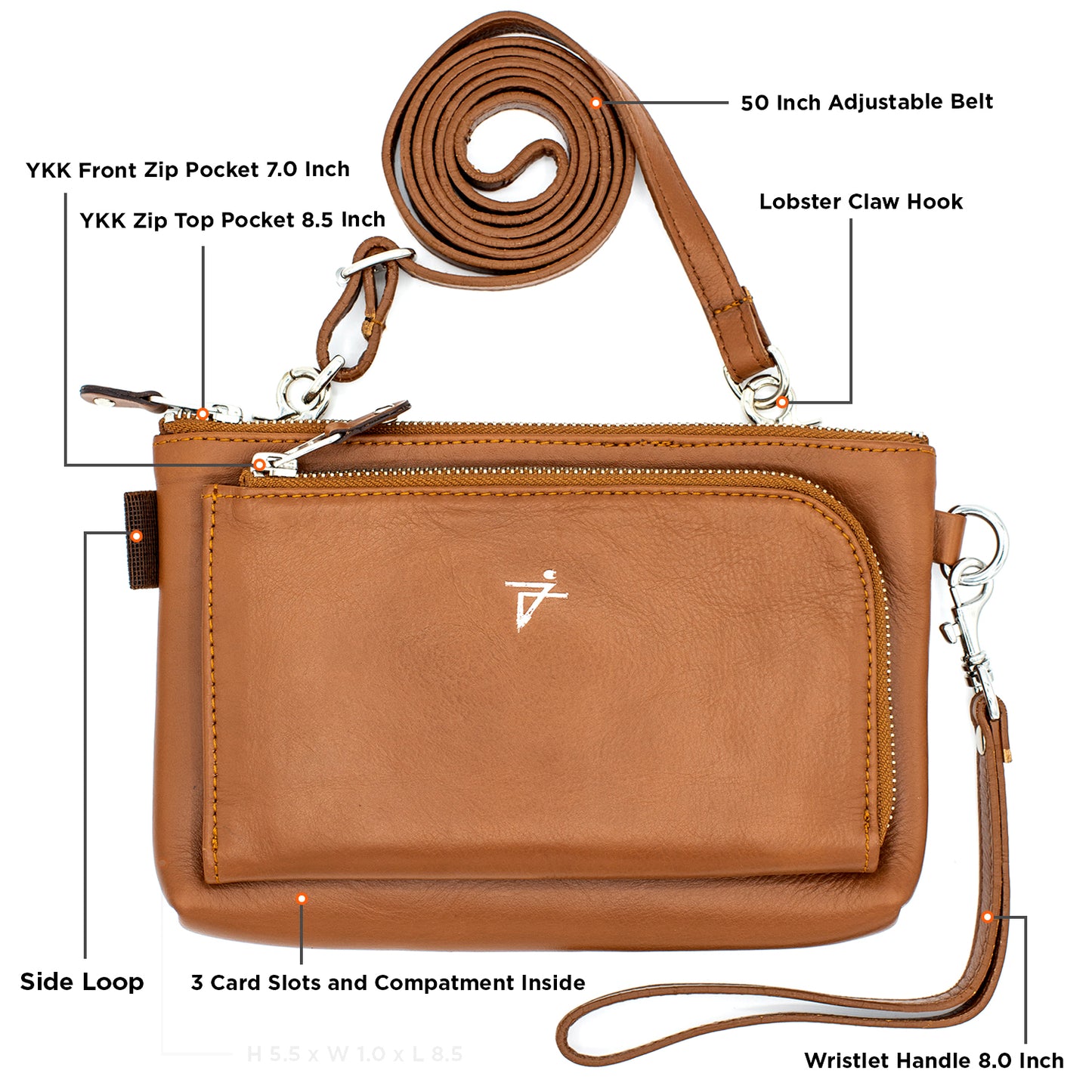 Leather Hip Pouch Biker Fanny Cross Body Waist Clip-on Wallet Bag for Women - J151LB