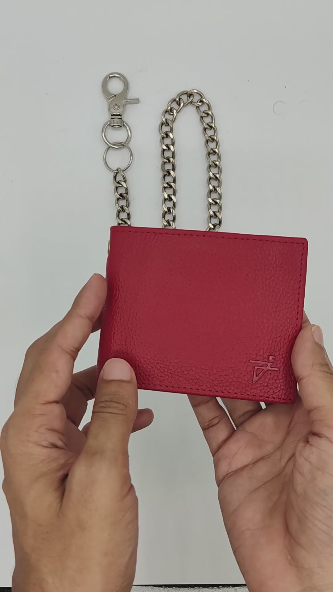 A RED & WHITE EPI LEATHER BILL FOLD CARD CASE BY SUPREME, LOUIS