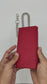 Red trifold checkbook chain leather wallet