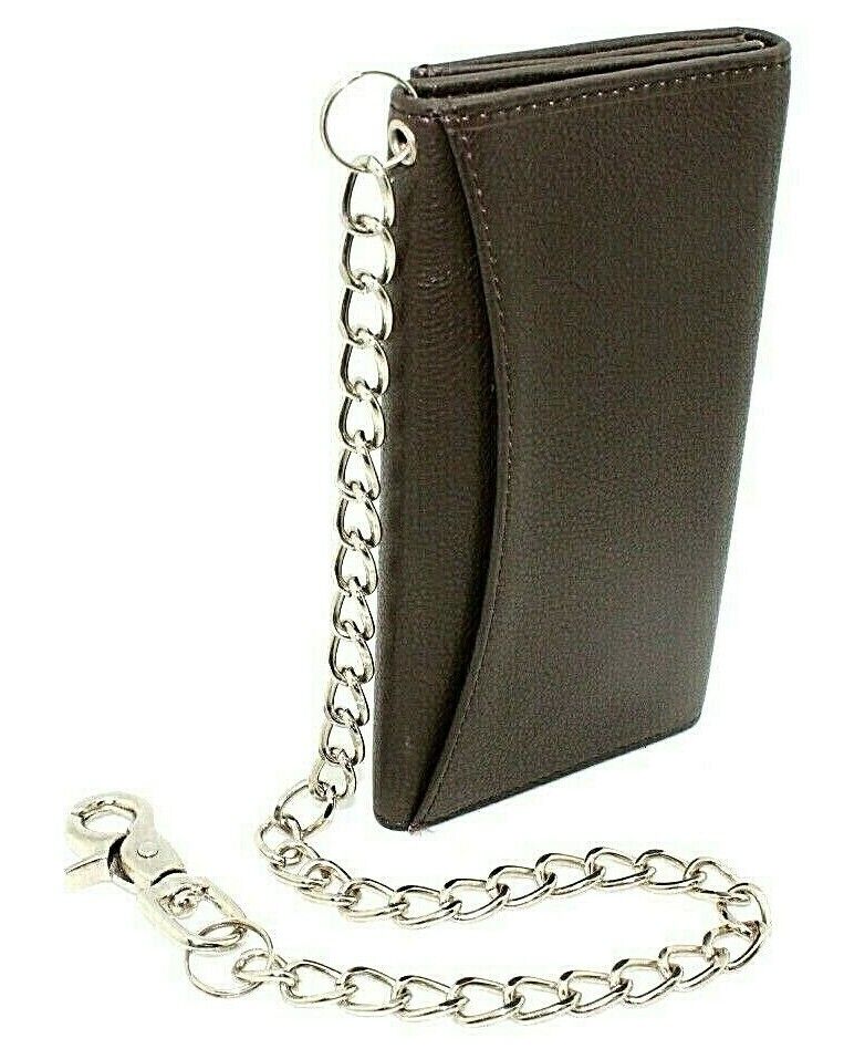CTM® Men's Colorado Leather RFID Trifold Chain Wallet