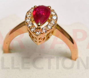21K Solid Gold Ring for Women GIA Certified 0.95 CTS Old Burma Ruby 5.2 Grams Size 17.25 / 8.25